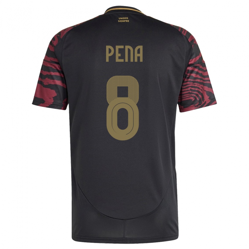 Damen Peru Sergio Peña #8 Schwarz Auswärtstrikot Trikot 24-26 T-Shirt Österreich