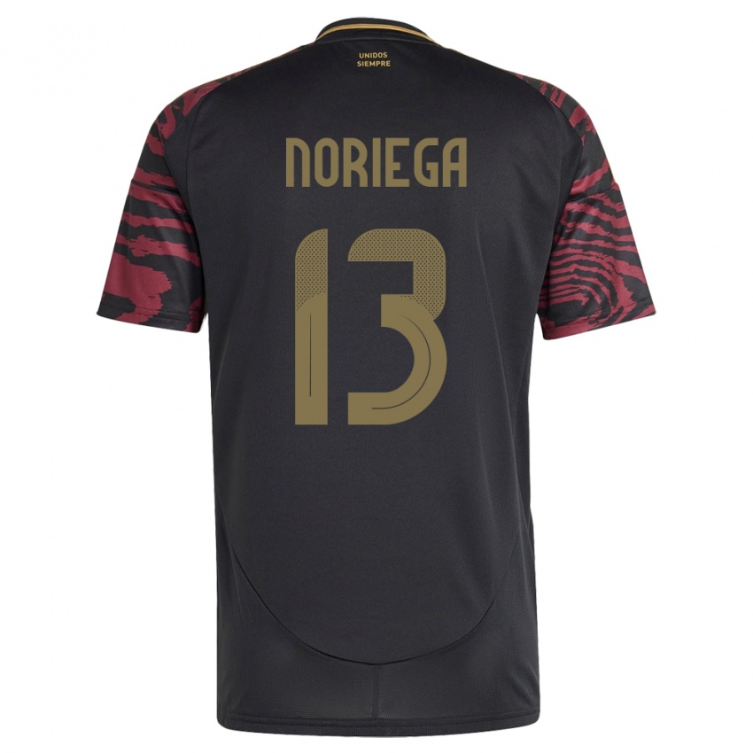 Damen Peru Erick Noriega #13 Schwarz Auswärtstrikot Trikot 24-26 T-Shirt Österreich