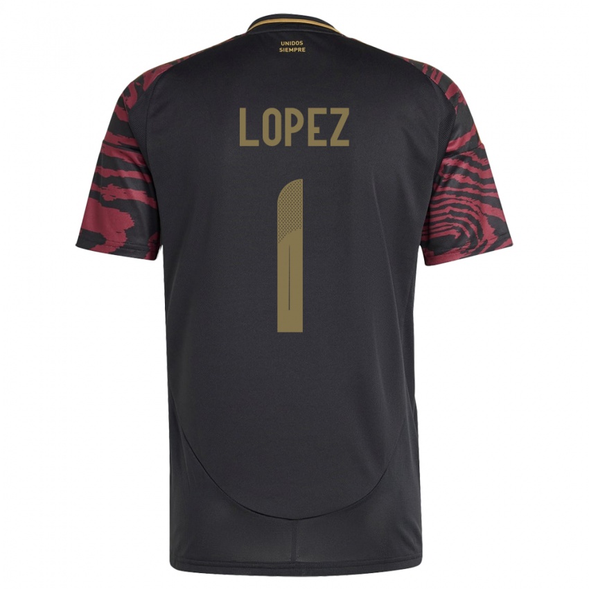 Damen Peru Karla Lopez #1 Schwarz Auswärtstrikot Trikot 24-26 T-Shirt Österreich