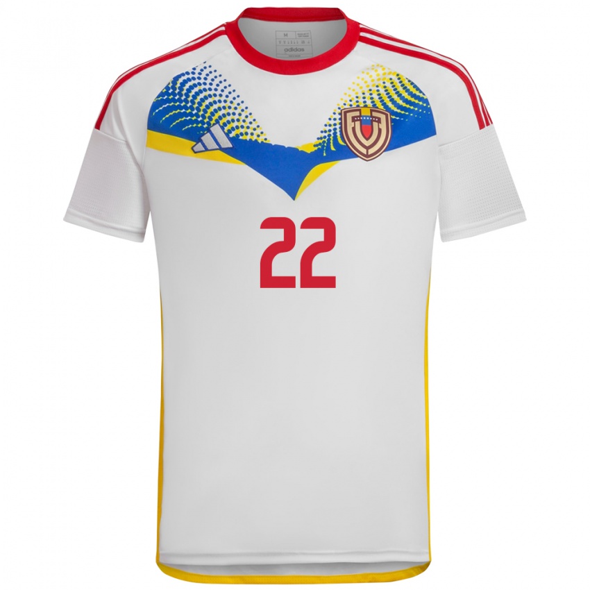Damen Venezuela Nohelis Coronel #22 Weiß Auswärtstrikot Trikot 24-26 T-Shirt Österreich
