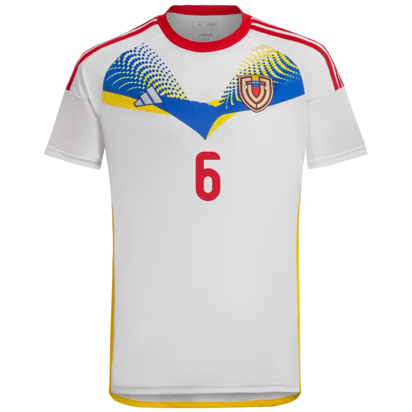 Damen Venezuela Michelle Romero #6 Weiß Auswärtstrikot Trikot 24-26 T-Shirt Österreich