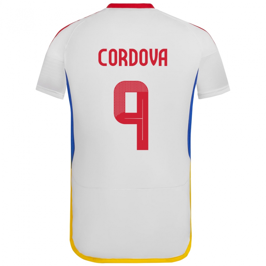 Damen Venezuela Sergio Córdova #9 Weiß Auswärtstrikot Trikot 24-26 T-Shirt Österreich