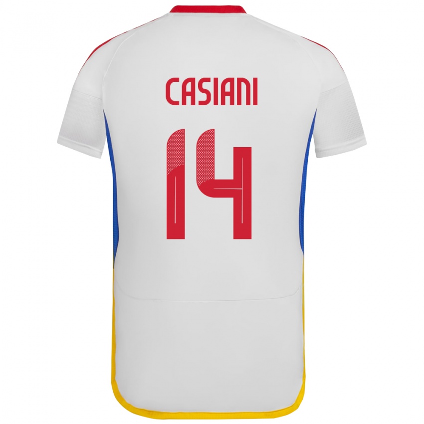 Damen Venezuela Luis Casiani #14 Weiß Auswärtstrikot Trikot 24-26 T-Shirt Österreich