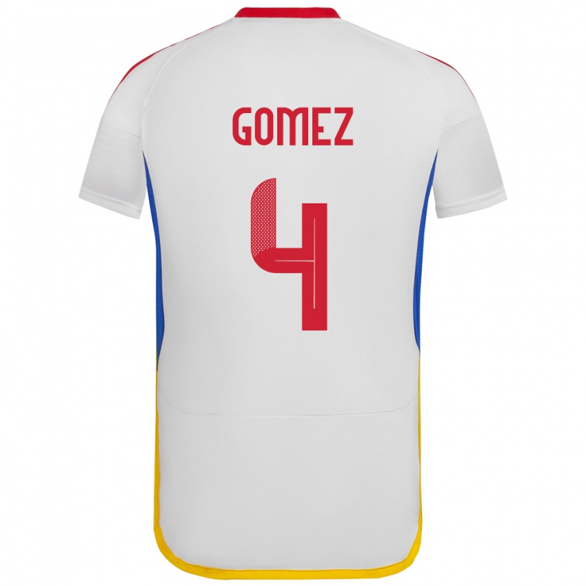Damen Venezuela Santiago Gómez #4 Weiß Auswärtstrikot Trikot 24-26 T-Shirt Österreich
