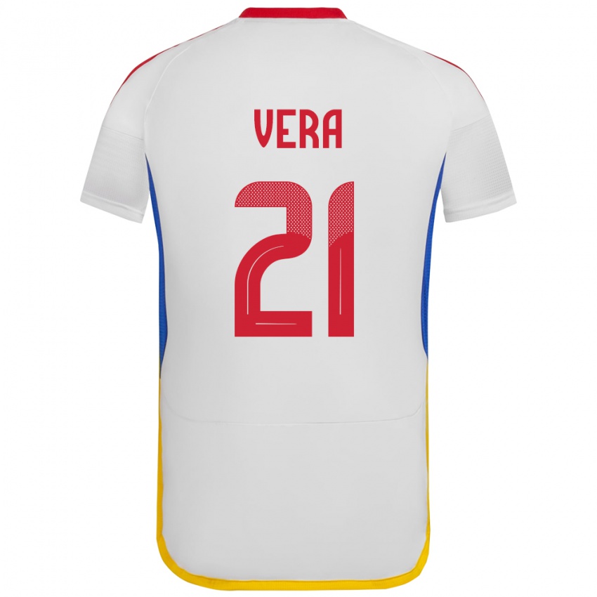Damen Venezuela Andry Vera #21 Weiß Auswärtstrikot Trikot 24-26 T-Shirt Österreich