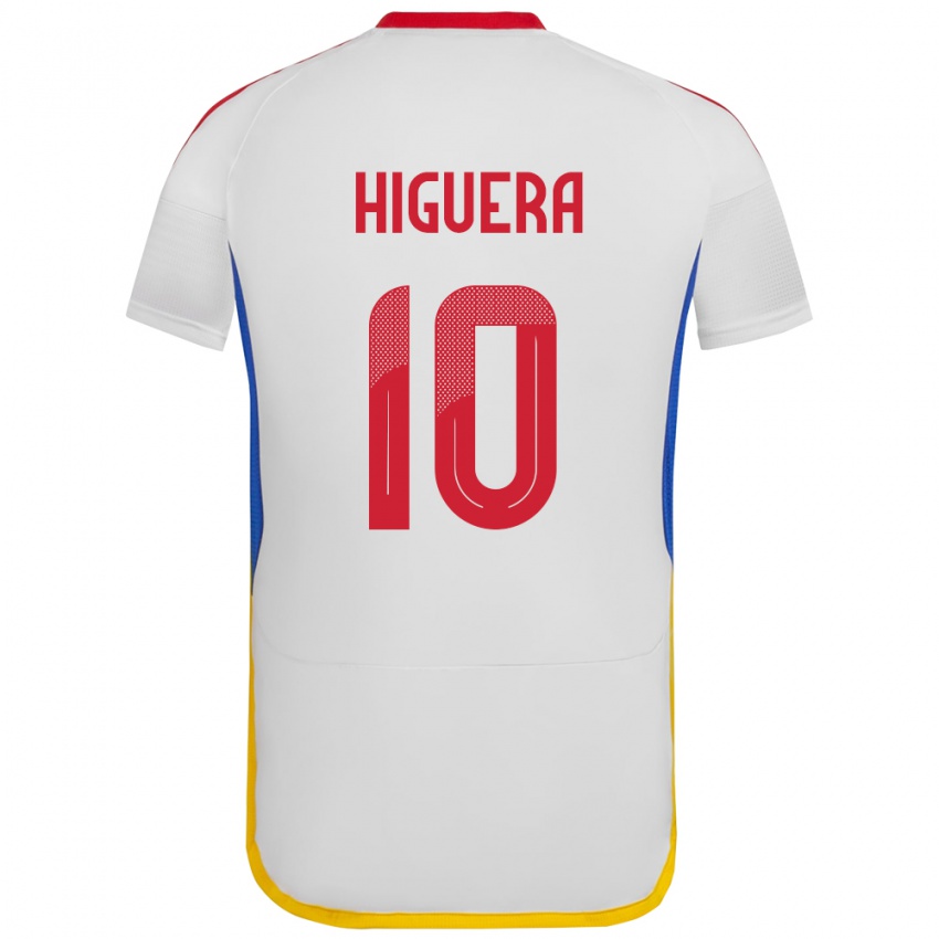 Damen Venezuela Enyerliannys Higuera #10 Weiß Auswärtstrikot Trikot 24-26 T-Shirt Österreich