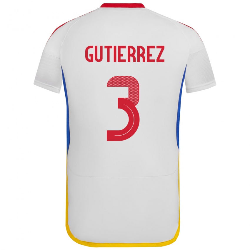 Damen Venezuela Nairelis Gutiérrez #3 Weiß Auswärtstrikot Trikot 24-26 T-Shirt Österreich