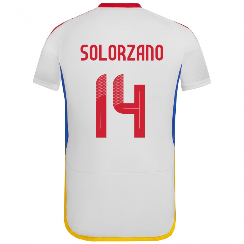 Damen Venezuela Fabiola Solórzano #14 Weiß Auswärtstrikot Trikot 24-26 T-Shirt Österreich