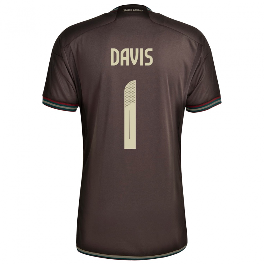 Damen Jamaika Shaquan Davis #1 Nachtbraun Auswärtstrikot Trikot 24-26 T-Shirt Österreich