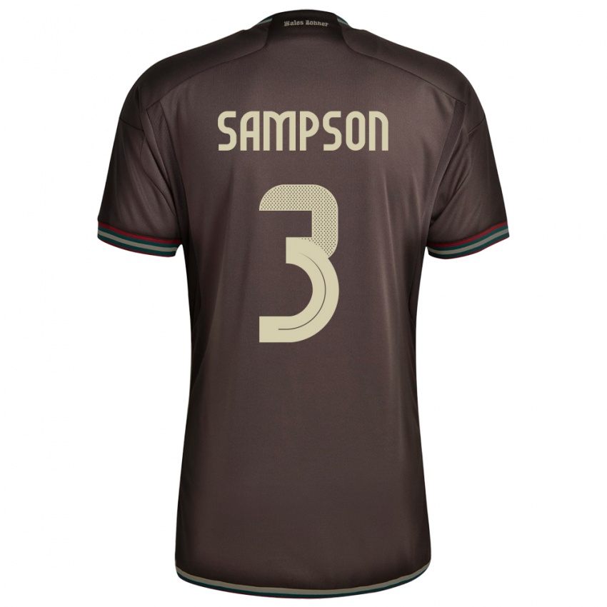 Damen Jamaika Vyan Sampson #3 Nachtbraun Auswärtstrikot Trikot 24-26 T-Shirt Österreich