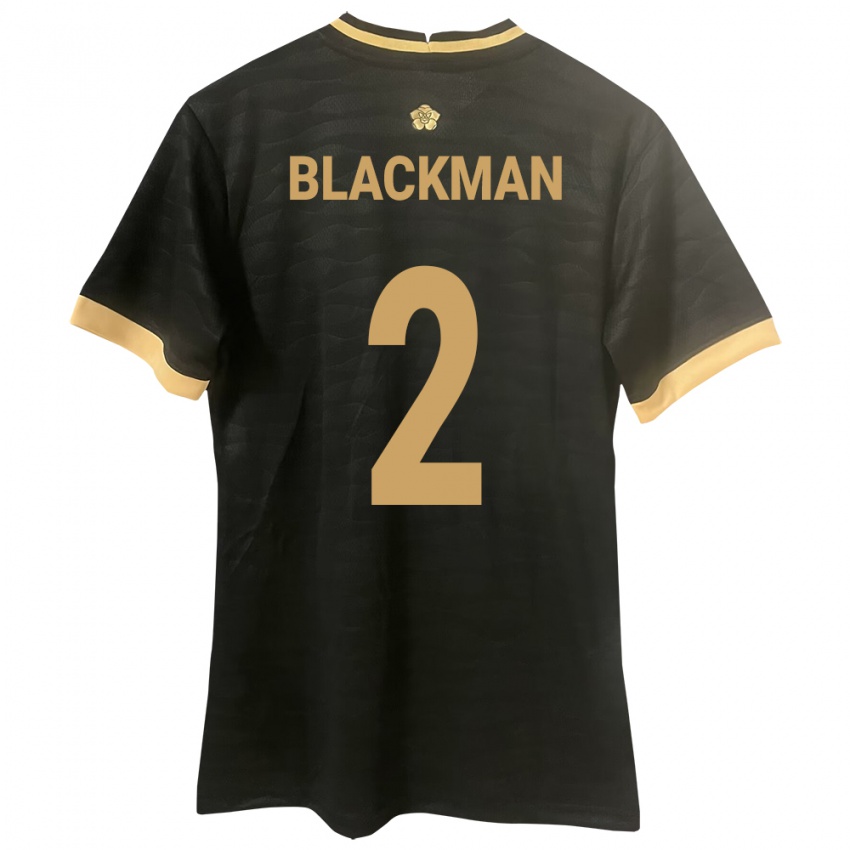 Damen Panama César Blackman #2 Schwarz Auswärtstrikot Trikot 24-26 T-Shirt Österreich