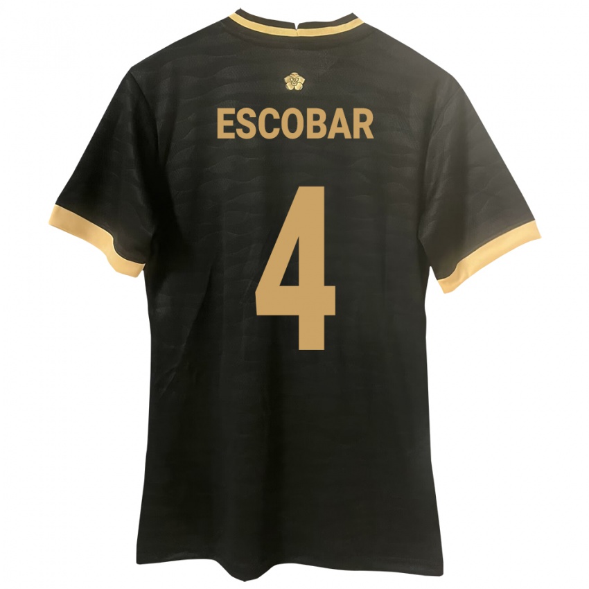 Damen Panama Fidel Escobar #4 Schwarz Auswärtstrikot Trikot 24-26 T-Shirt Österreich