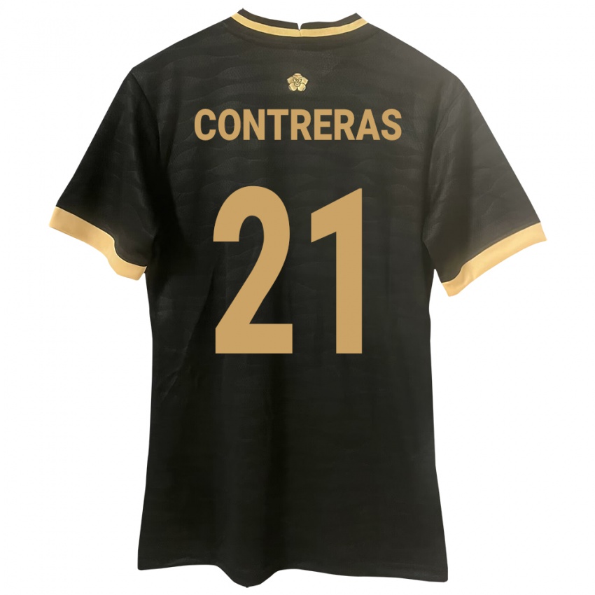 Damen Panama Davis Contreras #21 Schwarz Auswärtstrikot Trikot 24-26 T-Shirt Österreich