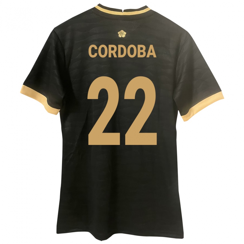 Damen Panama Farissa Córdoba #22 Schwarz Auswärtstrikot Trikot 24-26 T-Shirt Österreich