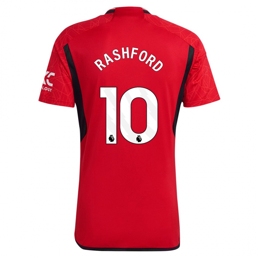 Kinder Marcus Rashford #10 Rot Heimtrikot Trikot 2023/24 T-Shirt Österreich