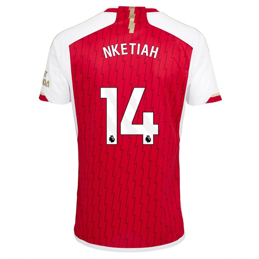 Kinder Eddie Nketiah #14 Rot Heimtrikot Trikot 2023/24 T-Shirt Österreich