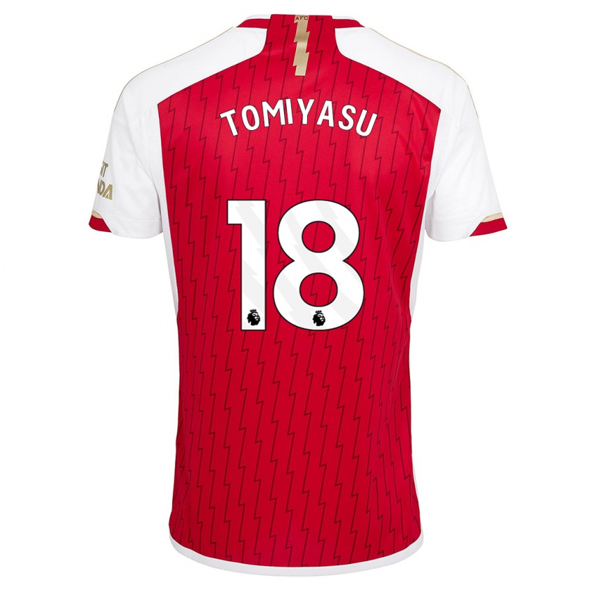 Kinder Takehiro Tomiyasu #18 Rot Heimtrikot Trikot 2023/24 T-Shirt Österreich