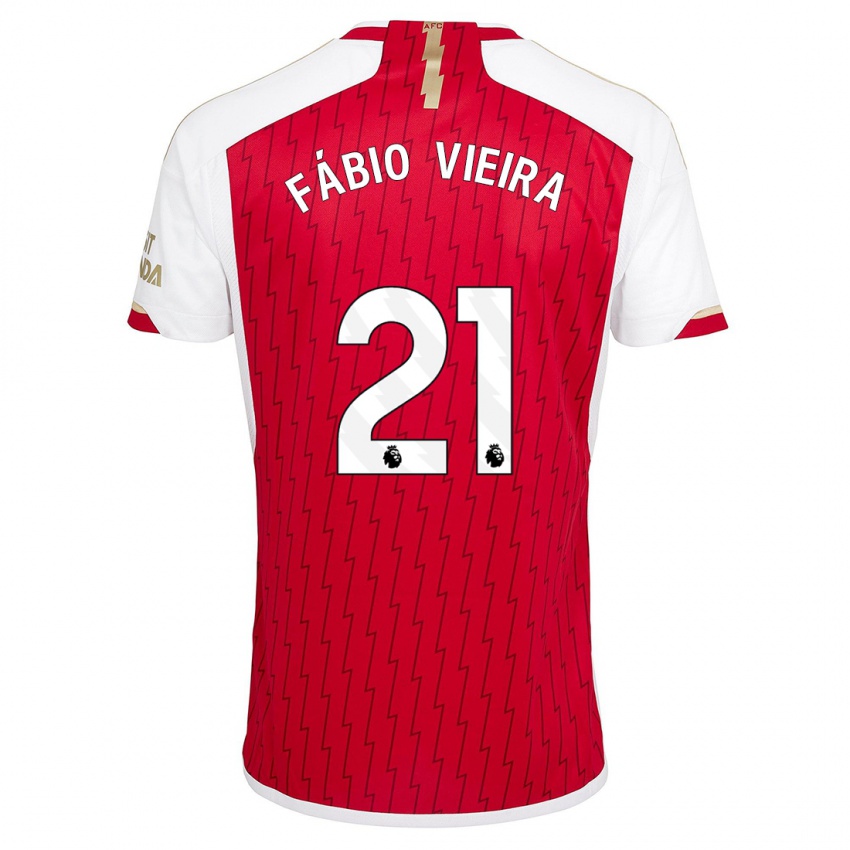 Kinder Fabio Vieira #21 Rot Heimtrikot Trikot 2023/24 T-Shirt Österreich