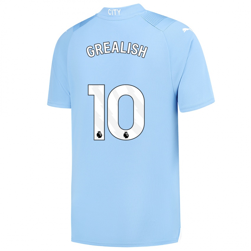 Kinder Jack Grealish #10 Hellblau Heimtrikot Trikot 2023/24 T-Shirt Österreich