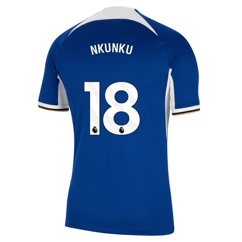 Kinder Christopher Nkunku #18 Blau Heimtrikot Trikot 2023/24 T-Shirt Österreich