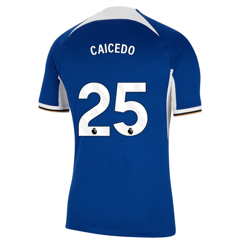 Kinder Moisés Caicedo #25 Blau Heimtrikot Trikot 2023/24 T-Shirt Österreich