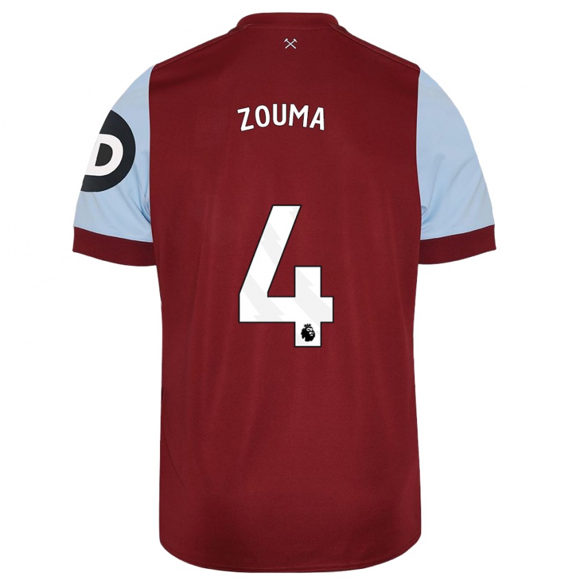 Kinder Kurt Zouma #4 Kastanienbraun Heimtrikot Trikot 2023/24 T-Shirt Österreich