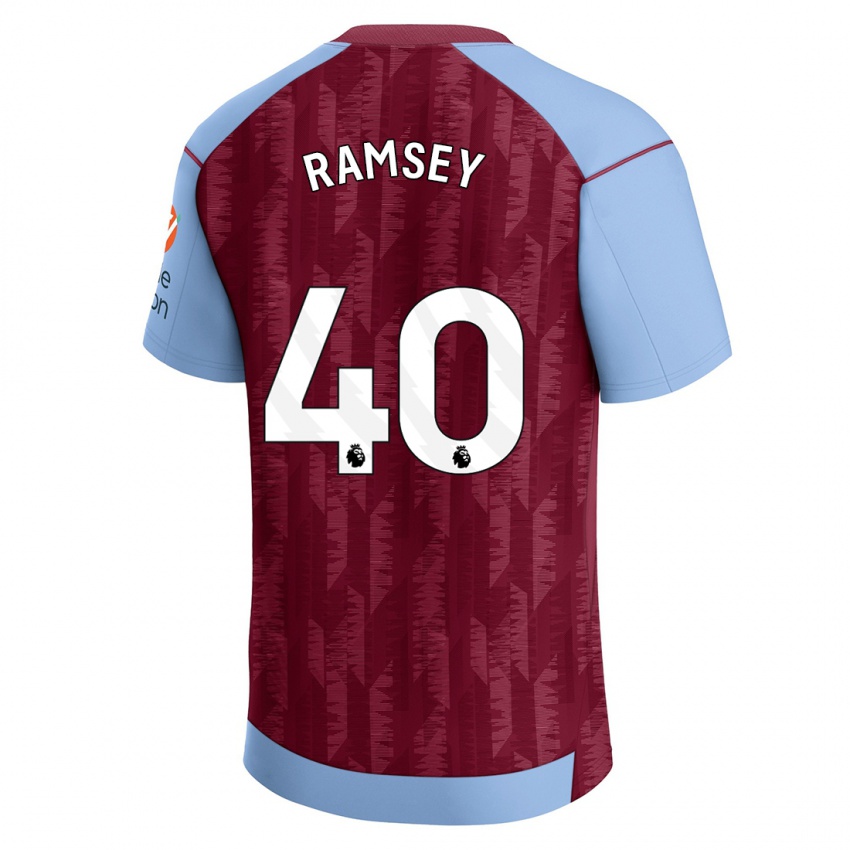 Kinder Aaron Ramsey #40 Weinrotblau Heimtrikot Trikot 2023/24 T-Shirt Österreich