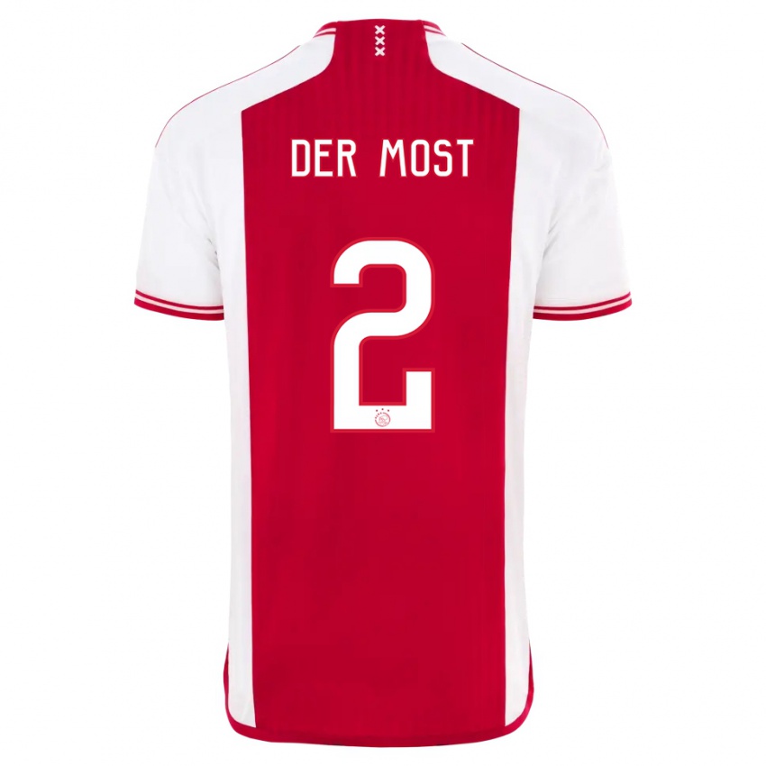 Kinder Liza Van Der Most #2 Rot-Weiss Heimtrikot Trikot 2023/24 T-Shirt Österreich