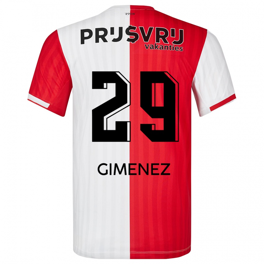 Kinder Santiago Gimenez #29 Rot-Weiss Heimtrikot Trikot 2023/24 T-Shirt Österreich