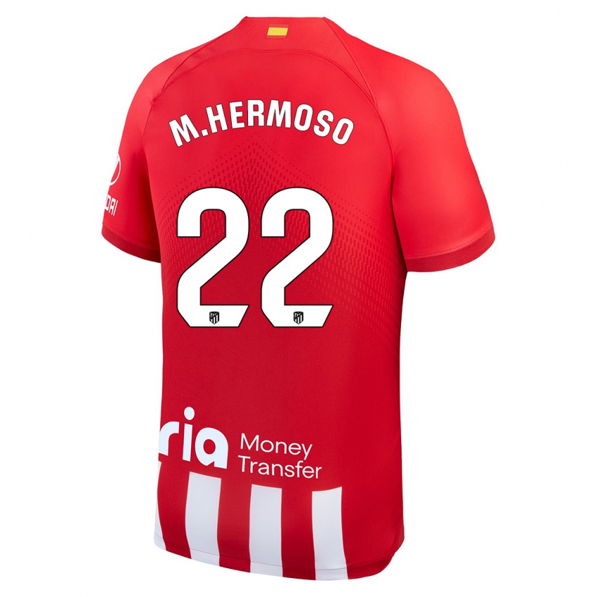 Kinder Mario Hermoso #22 Rot-Weiss Heimtrikot Trikot 2023/24 T-Shirt Österreich