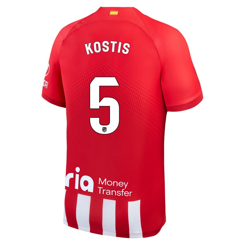 Kinder Ilias Kostis #5 Rot-Weiss Heimtrikot Trikot 2023/24 T-Shirt Österreich