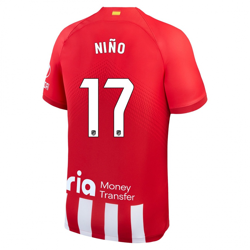 Kinder Adrián Niño #17 Rot-Weiss Heimtrikot Trikot 2023/24 T-Shirt Österreich