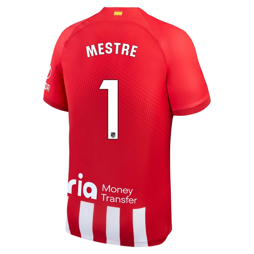 Kinder Sergio Mestre #1 Rot-Weiss Heimtrikot Trikot 2023/24 T-Shirt Österreich