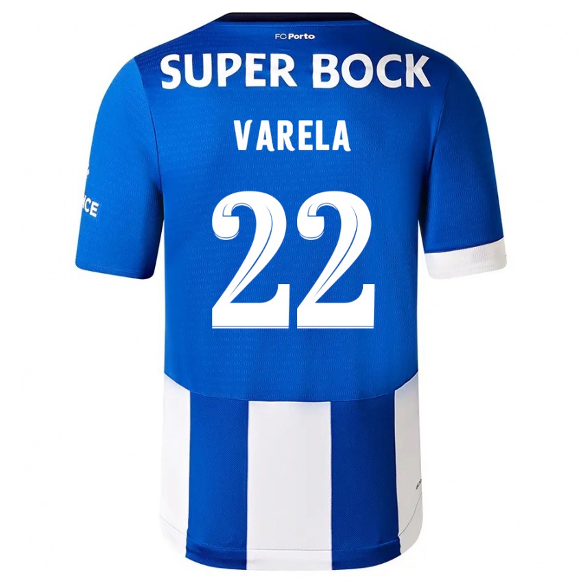 Kinder Alan Varela #22 Blau Weiss Heimtrikot Trikot 2023/24 T-Shirt Österreich