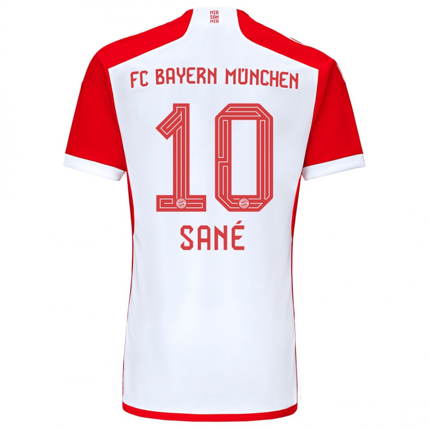 Kinder Leroy Sane #10 Rot-Weiss Heimtrikot Trikot 2023/24 T-Shirt Österreich