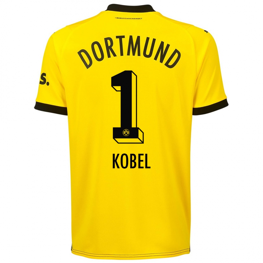Kinder Gregor Kobel #1 Gelb Heimtrikot Trikot 2023/24 T-Shirt Österreich