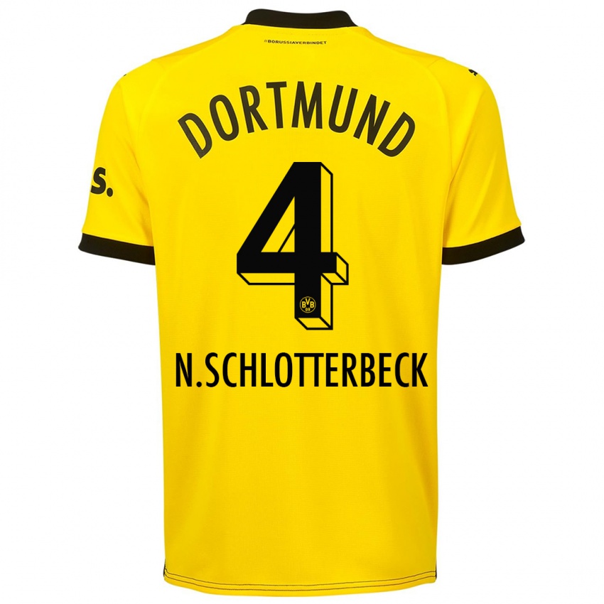Kinder Nico Schlotterbeck #4 Gelb Heimtrikot Trikot 2023/24 T-Shirt Österreich