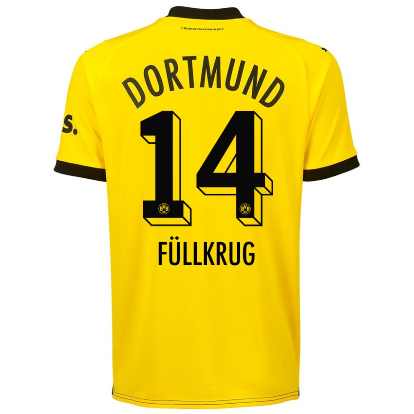 Kinder Niclas Füllkrug #14 Gelb Heimtrikot Trikot 2023/24 T-Shirt Österreich