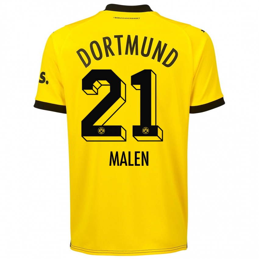 Kinder Donyell Malen #21 Gelb Heimtrikot Trikot 2023/24 T-Shirt Österreich
