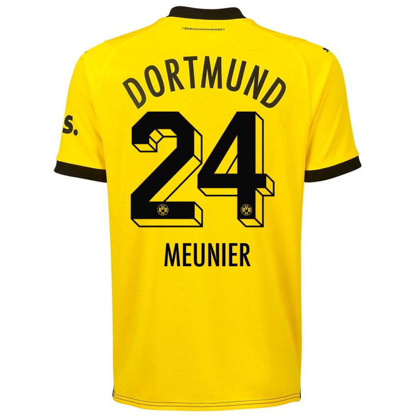 Kinder Thomas Meunier #24 Gelb Heimtrikot Trikot 2023/24 T-Shirt Österreich