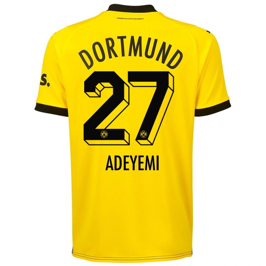 Kinder Karim Adeyemi #27 Gelb Heimtrikot Trikot 2023/24 T-Shirt Österreich