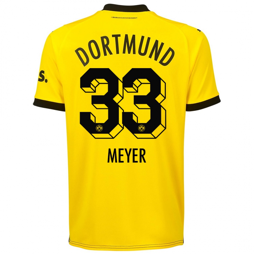 Kinder Alexander Meyer #33 Gelb Heimtrikot Trikot 2023/24 T-Shirt Österreich