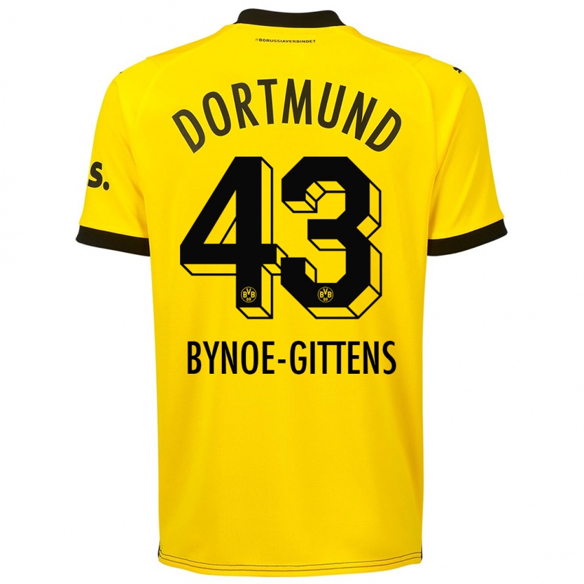 Kinder Jamie Bynoe-Gittens #43 Gelb Heimtrikot Trikot 2023/24 T-Shirt Österreich