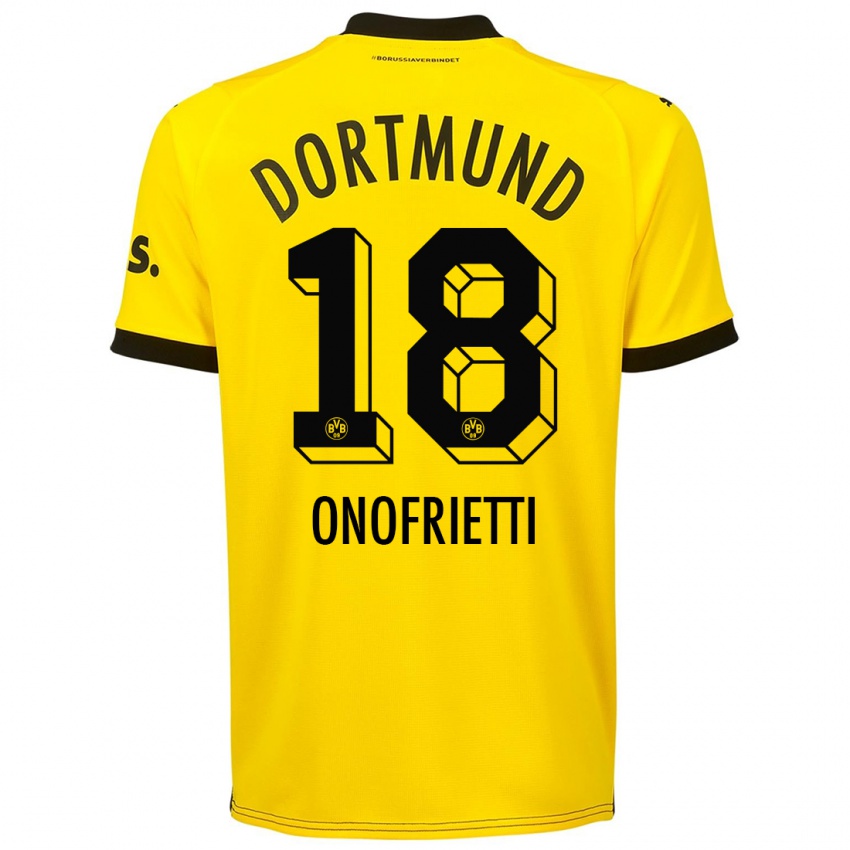 Kinder Vincenzo Onofrietti #18 Gelb Heimtrikot Trikot 2023/24 T-Shirt Österreich