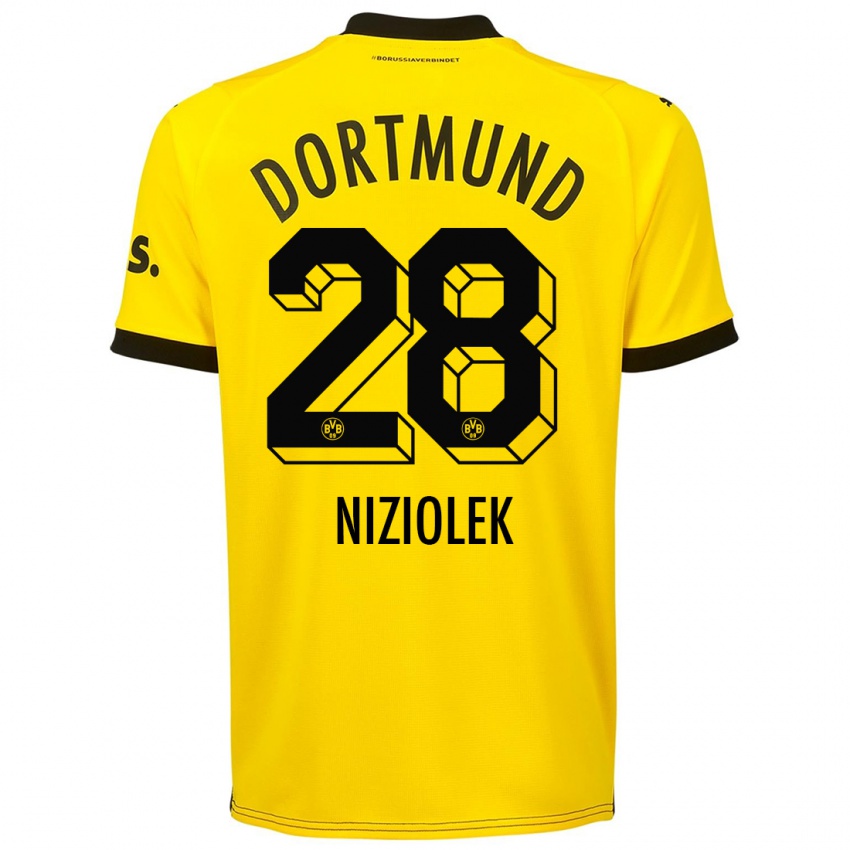 Kinder Alex Niziolek #28 Gelb Heimtrikot Trikot 2023/24 T-Shirt Österreich