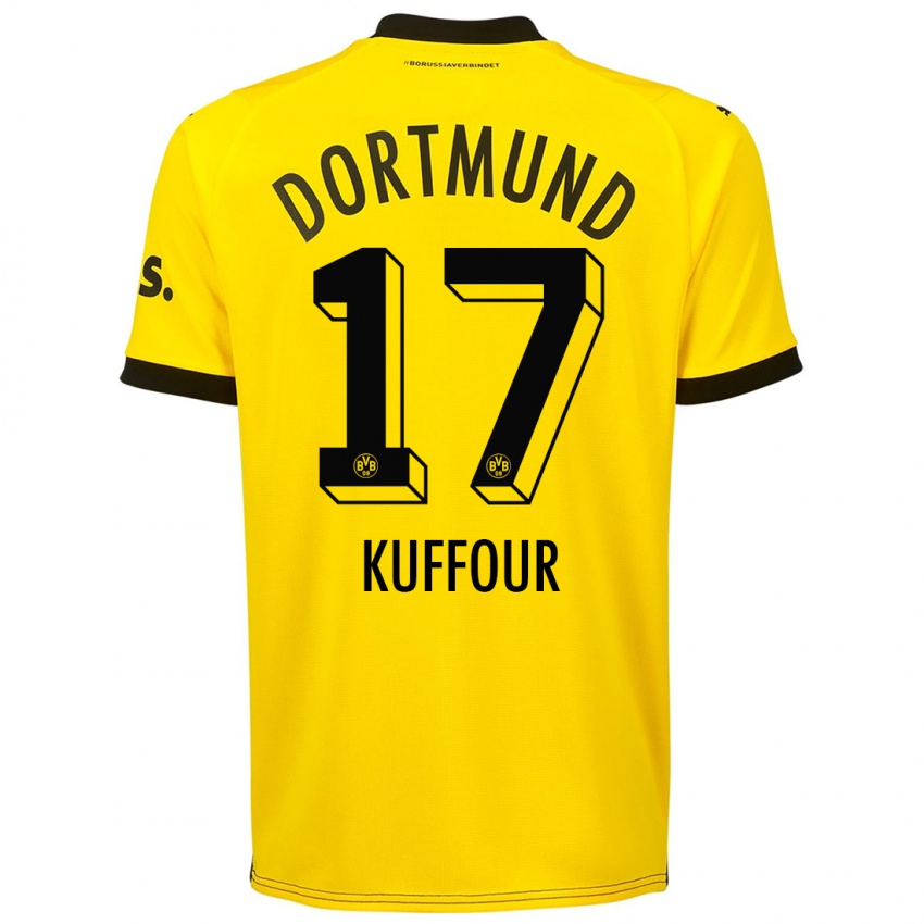 Kinder Lloyd-Addo Kuffour #17 Gelb Heimtrikot Trikot 2023/24 T-Shirt Österreich