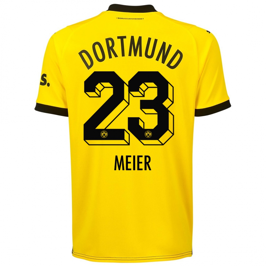 Kinder Maximilian Meier #23 Gelb Heimtrikot Trikot 2023/24 T-Shirt Österreich