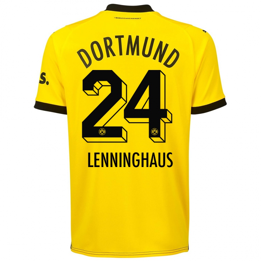 Kinder Mika Lenninghaus #24 Gelb Heimtrikot Trikot 2023/24 T-Shirt Österreich