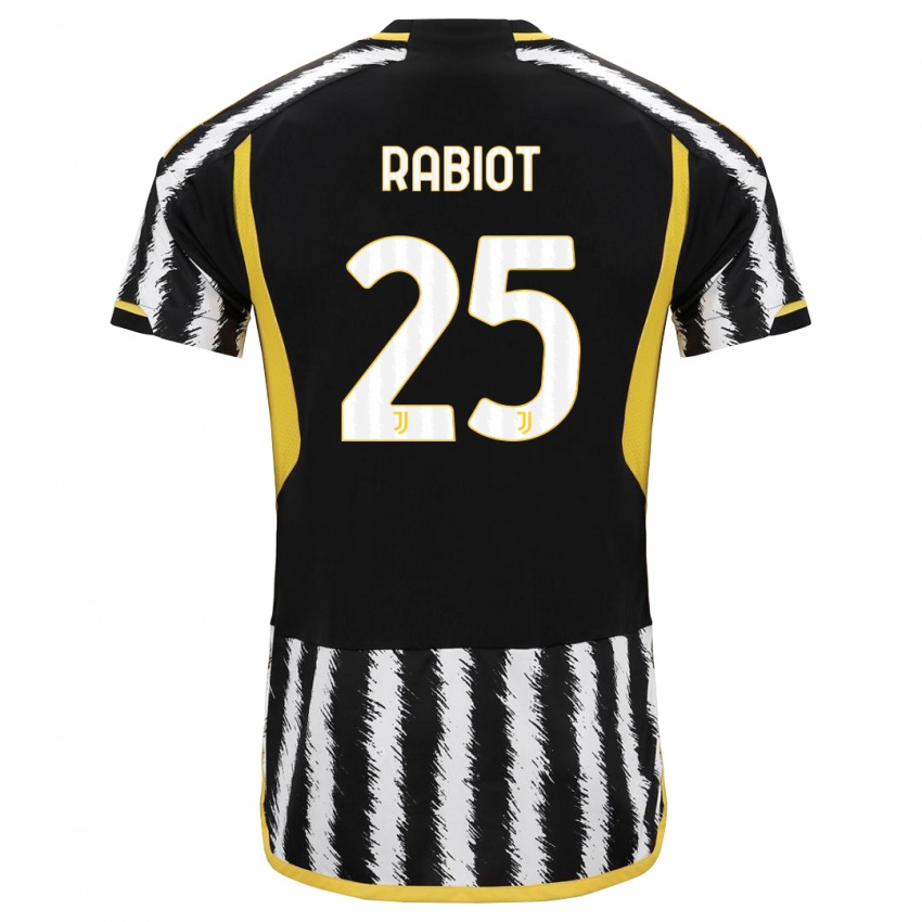 Kinder Adrien Rabiot #25 Schwarz-Weiss Heimtrikot Trikot 2023/24 T-Shirt Österreich