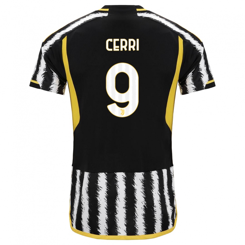 Kinder Leonardo Cerri #9 Schwarz-Weiss Heimtrikot Trikot 2023/24 T-Shirt Österreich